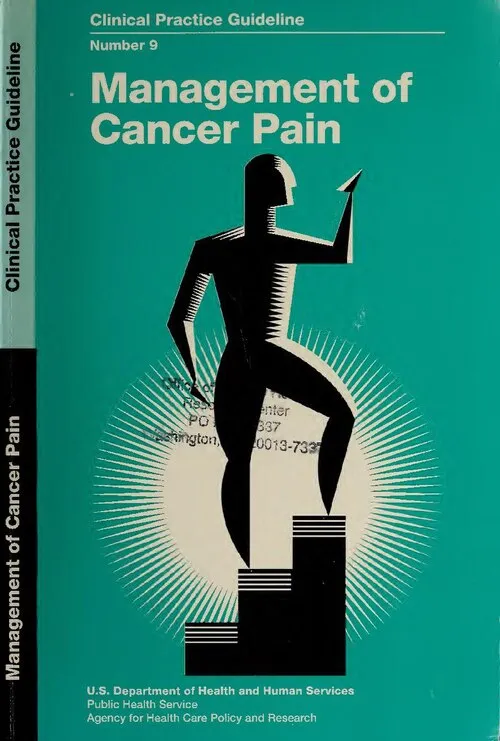 Cover of a clinical practice guideline on cancer pain management.